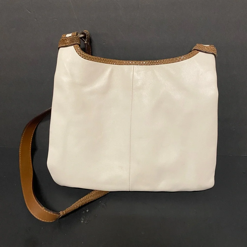 COACH Cream and Brown Leather Crossbody Bag - Picture 2 of 8